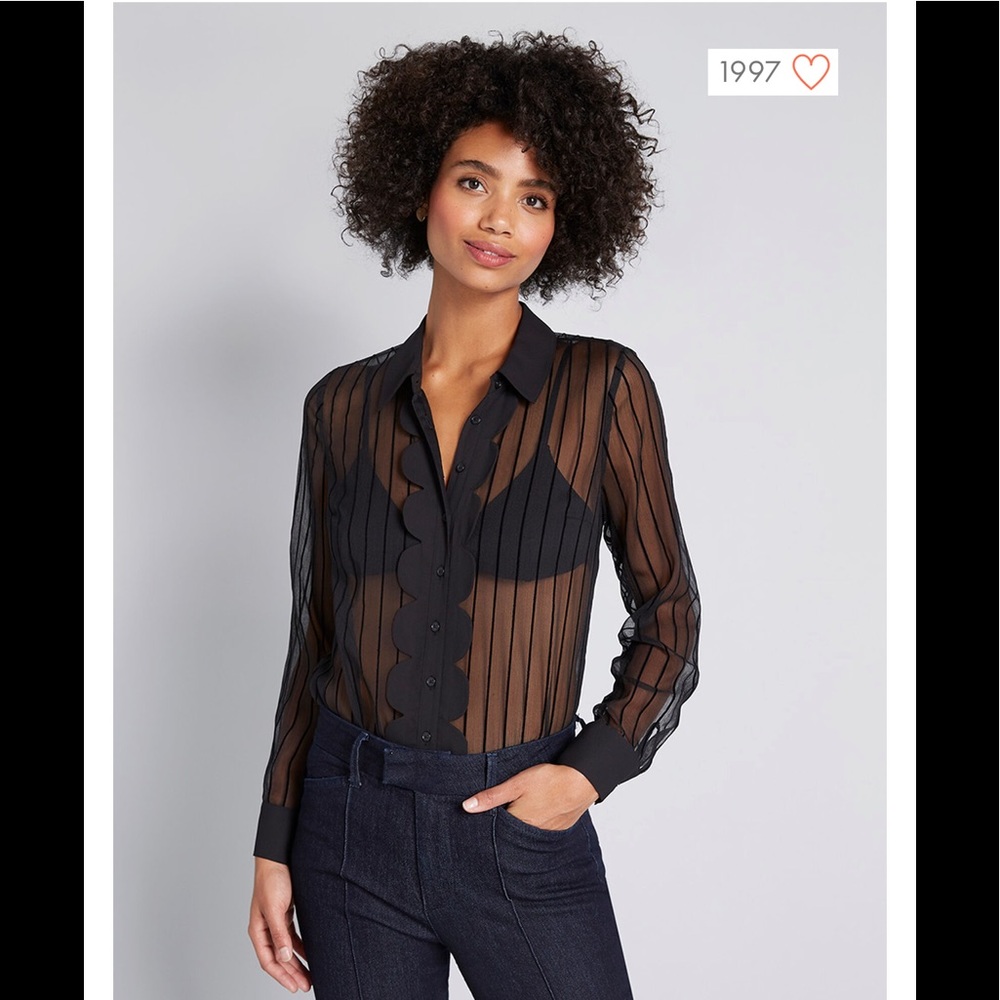 ModCloth Sheer Blouse - Picture 6 of 6
